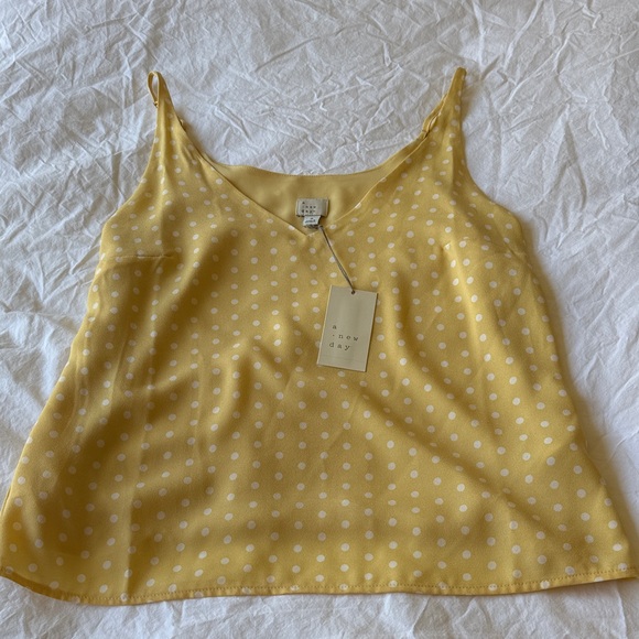 a new day Tops - A New Day NWT Yellow Polka Dot Camisole
